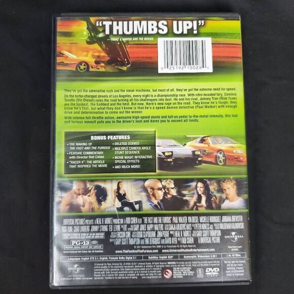 The Fast and The Furious (2001 Film) DVD, Movie - Picture 3 of 3